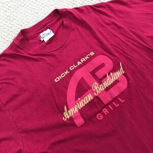 Vintage Hanes Beefy-T Dick Clark American Bandstand Grill Shirt Maroon Red L